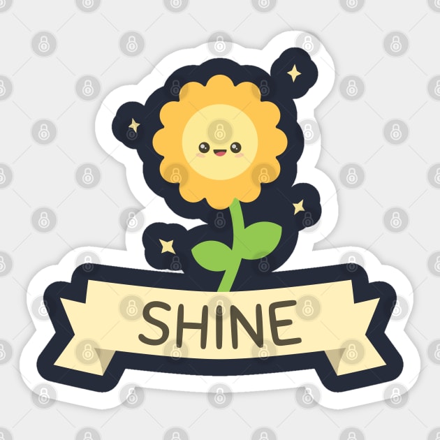 Shine Cute Flower Sticker by StimpyStuff